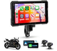 Hodozzy 5 Inch Motorcycle Carplay Screen - Wireless CarPlay & Android Auto, IP68 Waterproof In-Cell IPS Touch Screen, Portable Motorbike Stereo Support Dual Bluetooth GPS Tire Pressure Monitoring