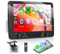 Hodozzy 9 inch Single Din Car Stereo Radio Wireless Carplay Android Auto, HD IPS Single Din Touchscreen Car Radio Head Unit with Bluetooth 5.0 EQ Audio SWC+USB/Type-C Ports+Reverse Camera