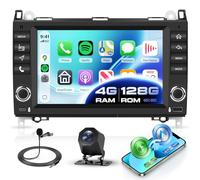 Hodozzy Android Car Stereo 4G+128G for Mercedes Benz A-B-Class W169 B200 Viano Vito Sprinter W209 W906 W311, Wireless Carplay Android Auto 8 Inch Touch Screen, GPS Navi Bluetooth WiFi Type-C/USB
