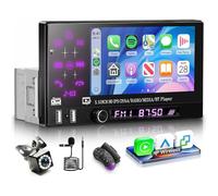 Hodozzy Single Din Car Stereo Wireless Carplay and Android Auto, 5.5 Inch IPS Touch Screen Car Radio 1 Din with Mirror Link, Bluetooth USB, Backlight, FM Radio Car Audio Receiver with Backup Camera