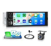 Hodozzy Single Din Car Stereo Wireless CarPlay Android Auto, Car Audio with Bluetooth, 6.36 Inch Touchscreen Car Radio MP5 Player with FM EQ Online Video Mirror link SWC, Support USB/Type-C Camera