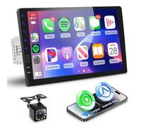 Hodozzy Single Din Car Stereo with 9 Inch IPS Touch Screen, Wireless CarPlay & Android Auto, Radio Bluetooth 1 Din, AM/FM/RDS, Online Video, Mirror Link,EQ,SWC,USB,Backup Camera & RGB Button Lights