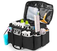 HODRANT Extra-Large Cleaning Caddy with EVA Hard Bottom, High Capacity Cleaning Supplies Organizer for Housekeeping & Home Work, Cleaner Tools Tote Bag with Shoulder Strap, Patent Design