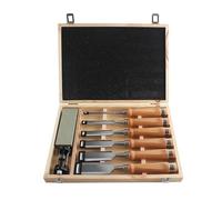 HODYANN 8 Pcs 11.4in Wood Chisel Sets with Wooden Case