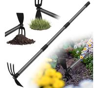 Hoe Garden Tool, 114 cm Stainless Steel Splicing Long Handle Heavy Duty Gardening Tools, 2 in 1 Multifunctional Double Hoes Suitable for Digging Loosening, Gardening