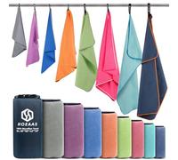 HOEAAS 2 Pack Microfiber Camping Towels, Quick Dry, Super Absorbent, Ultra Compact Travel Towel, Soft, Lightweight Sports Towel for Sweat, Pool, Gym, Hiking, Backpacking, Fitness