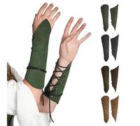 HOEACXY Medieval Bracers for Women Elf Witch Arm Guards Costume Accessories Elven Bracers Renaissance Faire Wrist Gauntlet, Green, common