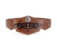 HOEACXY Medieval Renaissance Accessories Faux Leather Viking Headband Costume Leather Circlet Warrior Headpiece for Men Women