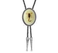 HOEACXY Mens Bolo Tie Native American Cowboy Retro Bull Longhorn Bola Ties Handmade Necktie Costume Accessories, Hbl015-scorpion, common