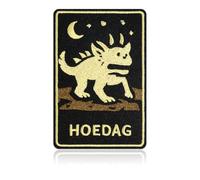 Hoedag Mythical Creature Tarot Card Embroidered Patch, Night Monster Iron On/Sew On Applique, Black Yellow Fantasy Badge for Denim Jackets, Backpacks, Hats, DIY Clothing Decor
