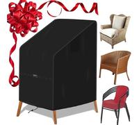 Hoedia Garden Stacking Chair Covers with Air Vent Heavy Duty 420D Oxford Fabric Anti-UV Patio Outdoor Chair Cover(65x85x75/120cm Garden Chair Covers Waterproof