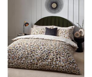 HÖEM Hoem City Abstract Geometric Cotton Rich Reversible Duvet Cover Set, Super King, Beige