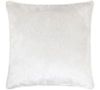 furn. Hoem Malans Cut Velvet Piped Cushion Cover - Luxury Velvet Textured Design Soft Plain Reverse (Milk - 45 x 45 cm)