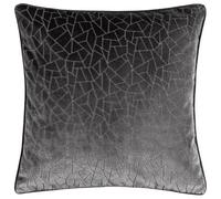 furn. Hoem Malans Cut Velvet Piped Cushion Cover - Luxury Velvet Textured Design Soft Plain Reverse (Stargazer Grey - 51 x 45 cm)