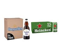 Hoegaarden Belgian Wheat Beer Large Bottle, 6 x 750 ml & Heineken Premium Lager Beer, 15 x 440ml