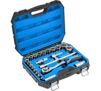 Hoegert Hogert 46Pc Tool Set Socket Spanner Screwdriver Bits 1/4 Inch Alloy Chrome Vanadium Steel Drop Forged Ratchet Mechanism 72 Teeth