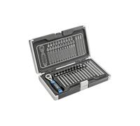 Högert HT1R466 Bits Ratchet Screwdriver Ratchet Box Screwdriver Set Grey 37 10 mm 37 Piece Set 10 mm