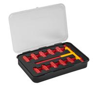 HÖGERT TECHNIK 11-Piece Insulated Socket Set with T-Key Type 1000 V, 11-Piece VDE Certified for up to 1000 Volts, 10 Pieces 1-3/8 Inch Insulated Socket Spanner and 1 T-Key with Handle