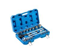 Högert Technik 21-Piece 3/4" Drive Socket Set, Ratchet Wrench with Sockets & Accessories, Chrome Vanadium Steel Tool Kit