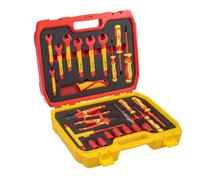 HÖGERT TECHNIK 25-Piece Electrician’s Tool Kit, 1000V Insulated Screwdrivers, Slotted & Cross-Head Screwdrivers, Pliers, Voltage Tester and Plastic Carry Case
