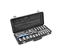Högert Technik - 29-Piece 1/2 Inch Socket Set with Ratchet, Cr-V Tool Kit in Case, Drop-Forged Tools with 72-Tooth Ratchet for DIY, Home, Garage and Workshop