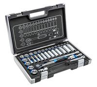 Socket Set 3/8” Sockets Wrench Tool Screwdriver Bits Accessories Metal Case 36pc