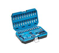 Högert Technik - 53-Piece 1/4 Inch Tool Set with Socket Set and Ratchet, Tool Kit in Case with Screwdriver Bits and Accessories for DIY, Home and Workshop (46 pieces-1/4)