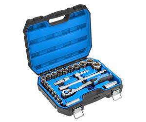 Högert Technik - 53-Piece 1/4 Inch Tool Set with Socket Set and Ratchet, Tool Kit in Case with Screwdriver Bits and Accessories for DIY, Home and Workshop (24 pieces-1/2)