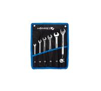 Högert Technik 6-Piece Socket Set CRV Steel 12-Point Satin Finish Sizes 8 x 9-18 x 19 mm Corrosion Resistant with Holder for Workshop & DIY