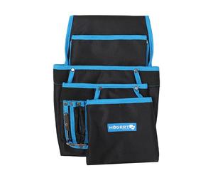 Högert Technik - Belt Bag for Power Tools, Tool Belt Bag, Electrician Holder, Waist Bags, 7 Functional Pockets, 1 Metal Hammer Holder, 600D Polyester