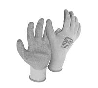 Högert Technik DILL Latex Coated Protective Gloves, Grey/Blue, Size 9, Tear and Puncture Resistant, Ideal for Precision Work in the Work Environment