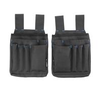 HÖGERT TECHNIK - ELTA 600D Oxford Belt Tool Bag with 7 compartments for Construction, Renovation, Installation and Maintenance - Practical Set of 2 Heavy Duty Bags