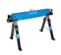 HÖGERT TECHNIK Height Adjustable Folding Trestle 61.5-82cm with 590kg Load Capacity, Beam Supports 40-90mm, Non-Slip Work Surface, Folding Supports and Carry Handle