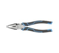 Högert Technik HT1P245 10 in 1 Multifunction Plier for Cable Lugs, Integrated Wire Stripper, Chrome-Vanadium Steel, 210 mm, Ergonomic Handle Black-Blue