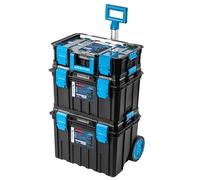 Högert Technik - HT7G500 4-in-1 Box Set, Tool Boxes on Wheels, Practical and Spacious, Resistant to Damage, Dustproof, Robust ABS Clasps, Modular Construction