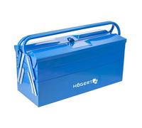 Högert Technik Metal Tool Box for Tools and Small Parts - Tool Box/Tool Box - 50 cm x 20.5 cm x 29 cm - Box with Fully Accessible Compartments - Sturdy Case