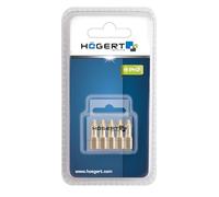 HÖGERT TECHNIK PH2 Bit Set 25 mm S2 Steel TiN Coated 5 Pieces Slim Profile for Hard to Reach Screws Precise Non-Slip Compatible with 1/4" Shank