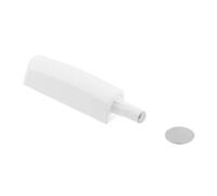 HÖGERT TECHNIK Push to Open Door Damper Short - Magnetic Cabinet Damper with Adapter and Adhesive Plate, Screw-On Mounting, White, for Handle-Free Furniture Fronts