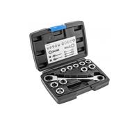 Högert Technik - Ratchet Ring Spanner with Socket Spanner - 14 x 19 mm - Chrome Vanadium Alloy Steel - HT1R490