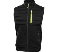 Högert Technik - Softshell Men's Black Work Vest Outdoor Vest Windproof Water-Repellent Breathable with Hood Zip Pockets Reflective Elements