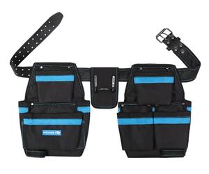 Högert Technik - Tool Belt 15 Pockets | Polyester Tool Belt for Men, Carpenters, Electricians, Construction | Black, One Size