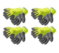 Högert Technik VECHTE Nitrile Coated Protective Gloves, Green/D Grey, Size 9, 12 Pairs/Pack, Abrasion Resistant, Ideal for Precise Assembly and Maintenance Work
