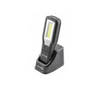 Högert Technik Workshop LED Lamp with Charging Station - 10W COB LED, 550lm, USB Charging, IP54, 360° Rotation, Power Bank, Magnetic, 4 Modes, 3.5H Operating Time, for Workshop, Car and Household