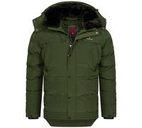 Höhenhorn Adamelo Men's Winter Jacket, Quilted Jacket, Lined Winter Jacket with Removable Faux Fur Collar