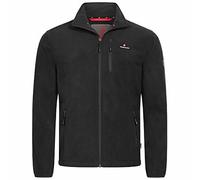 Höhenhorn Badus Men's Fleece Jacket Microfleece Full Zip Troyer Outdoor Hiking Trekking, Midnight black, XXL