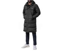 Höhenhorn Bannalp Men's Winter Coat Long Lined RDS Certified Down and Feather Coat with Removable Hood, Black/White, S