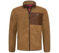 Höhenhorn Birkkar Men's Fleece Jacket Teddy Fleece Lined Winter Jacket, brown, L