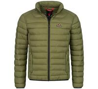 Höhenhorn Men's Green M Quilted Transition Hooded Coat with Zipper, Solid, T-Back, Casual, Water Repellent, Polyester/80% Cotton/20%