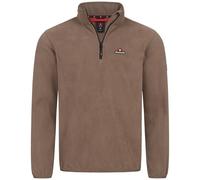 Höhenhorn Skyja Men's Fleece Pullover Autumn Winter Microfleece Sweatshirt Half Zip Fleece Jumper, brown, 3XL