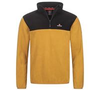 Höhenhorn Skyja Men's Fleece Pullover Autumn Winter Microfleece Sweatshirt Half Zip Fleece Jumper, Mustard Yellow/Black, 3XL